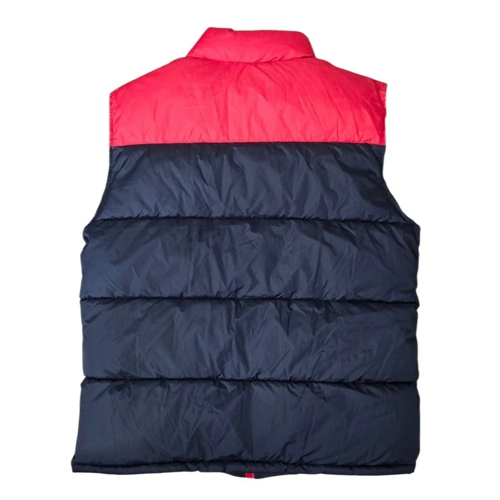 US Polo Assn Men's Size Large Quilted Puffer Vest Full Zip‎ Navy Red Color Block